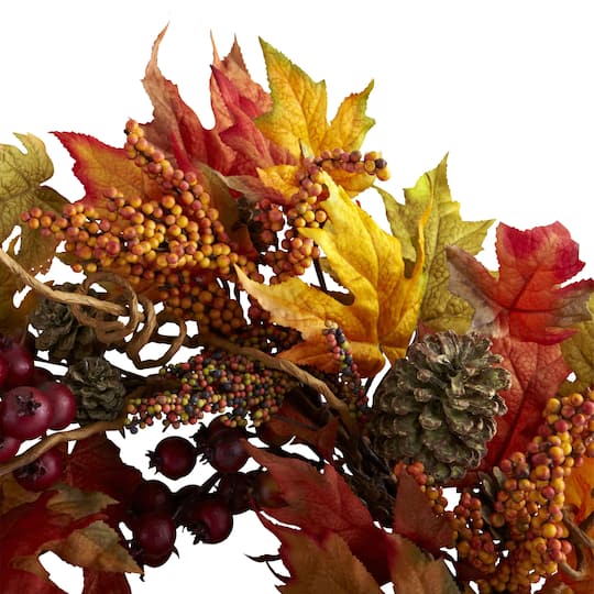 24" Orange & Brown Maple & Berry Wreath